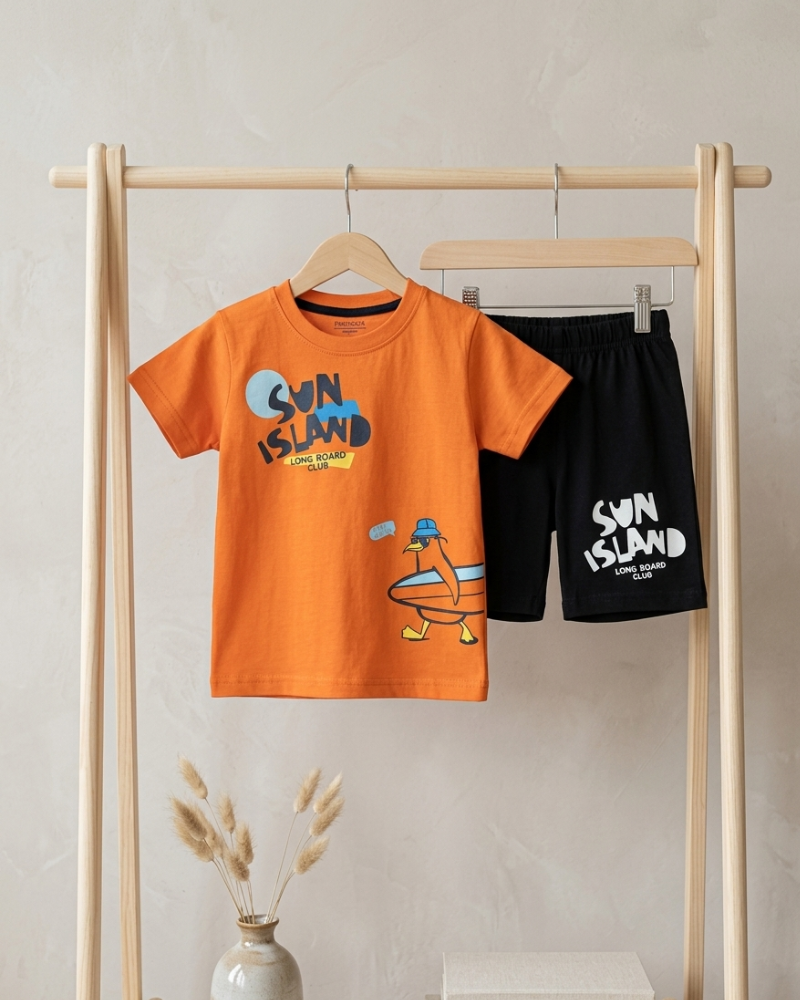 Orange Sun Island Summer Co-Ord Set