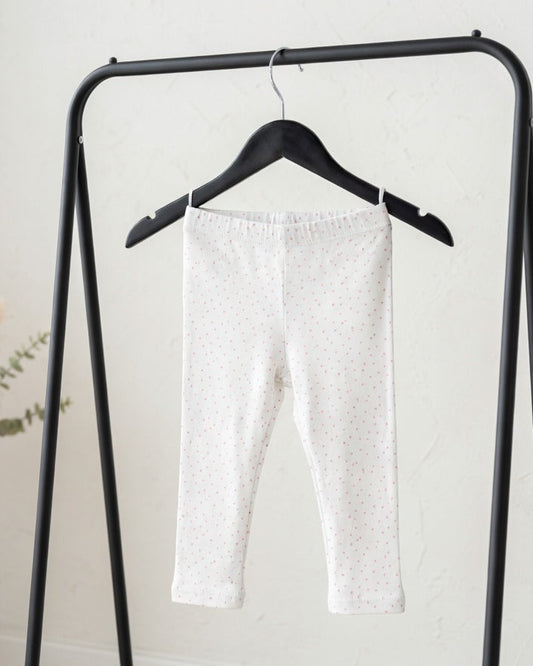 Kids White Polka Dot Leggings