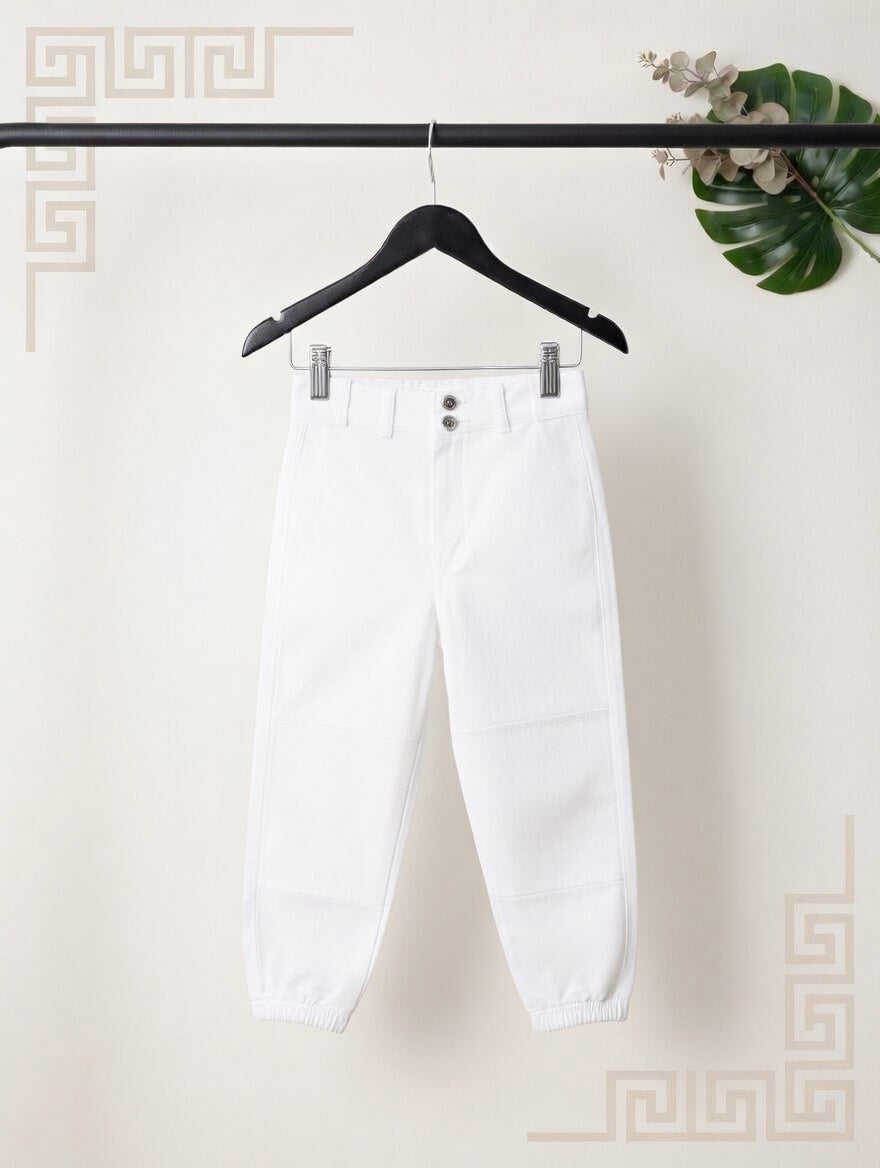 Boys White Cargo Jogger Pants (Comfort Fit)