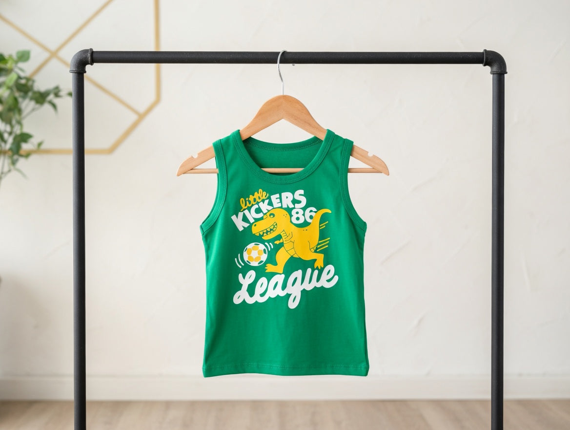 Kids Green Printed T-Shirt