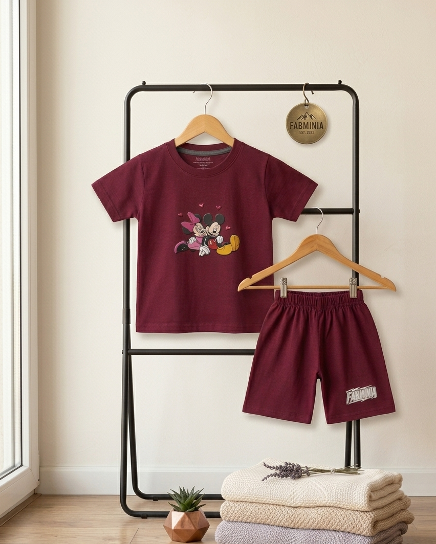 Maroon Mickey Mouse Co-Ord