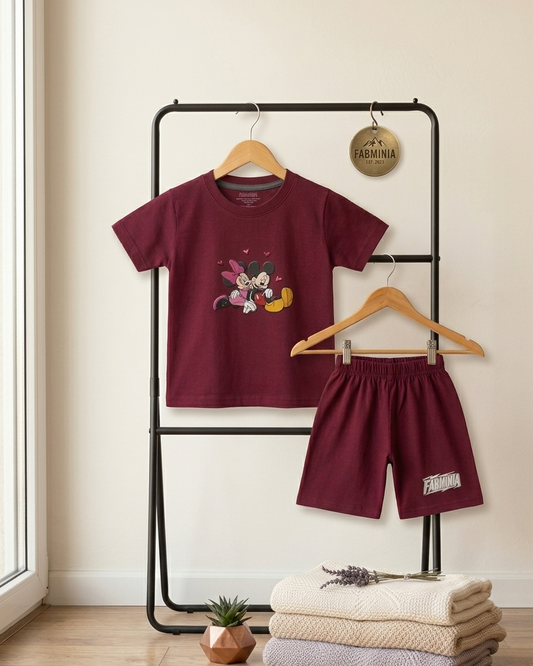 Maroon Mickey Mouse Co-Ord